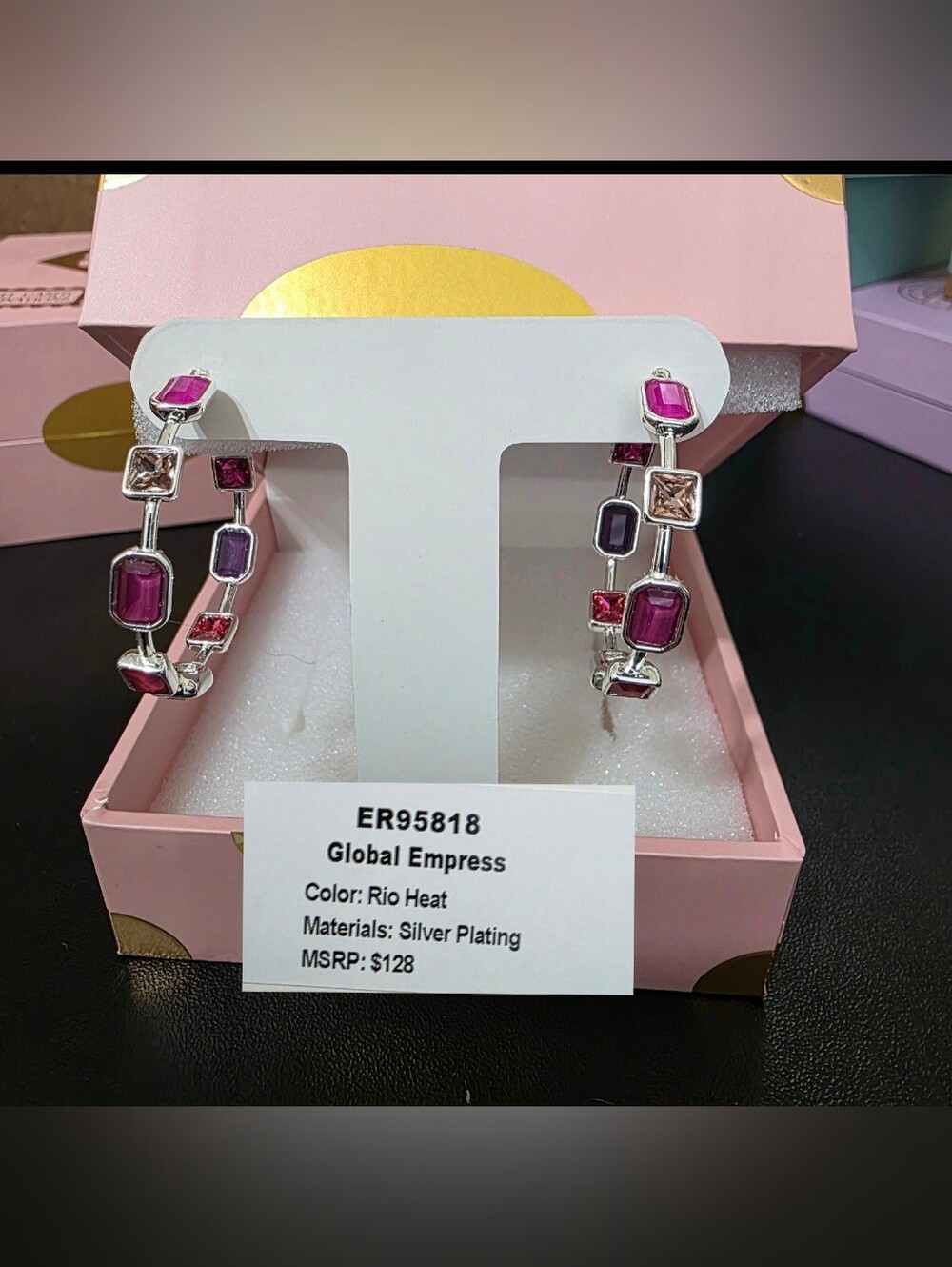 Rio Heat Silver-Plated Jewel Candy Hoop Earrings